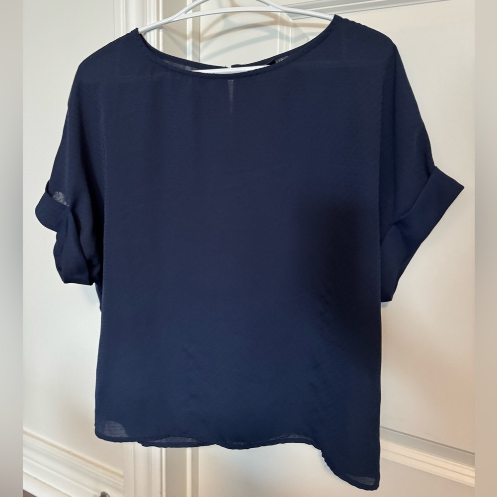 New Dynamite Navy Blue Women's short sleeve blouse